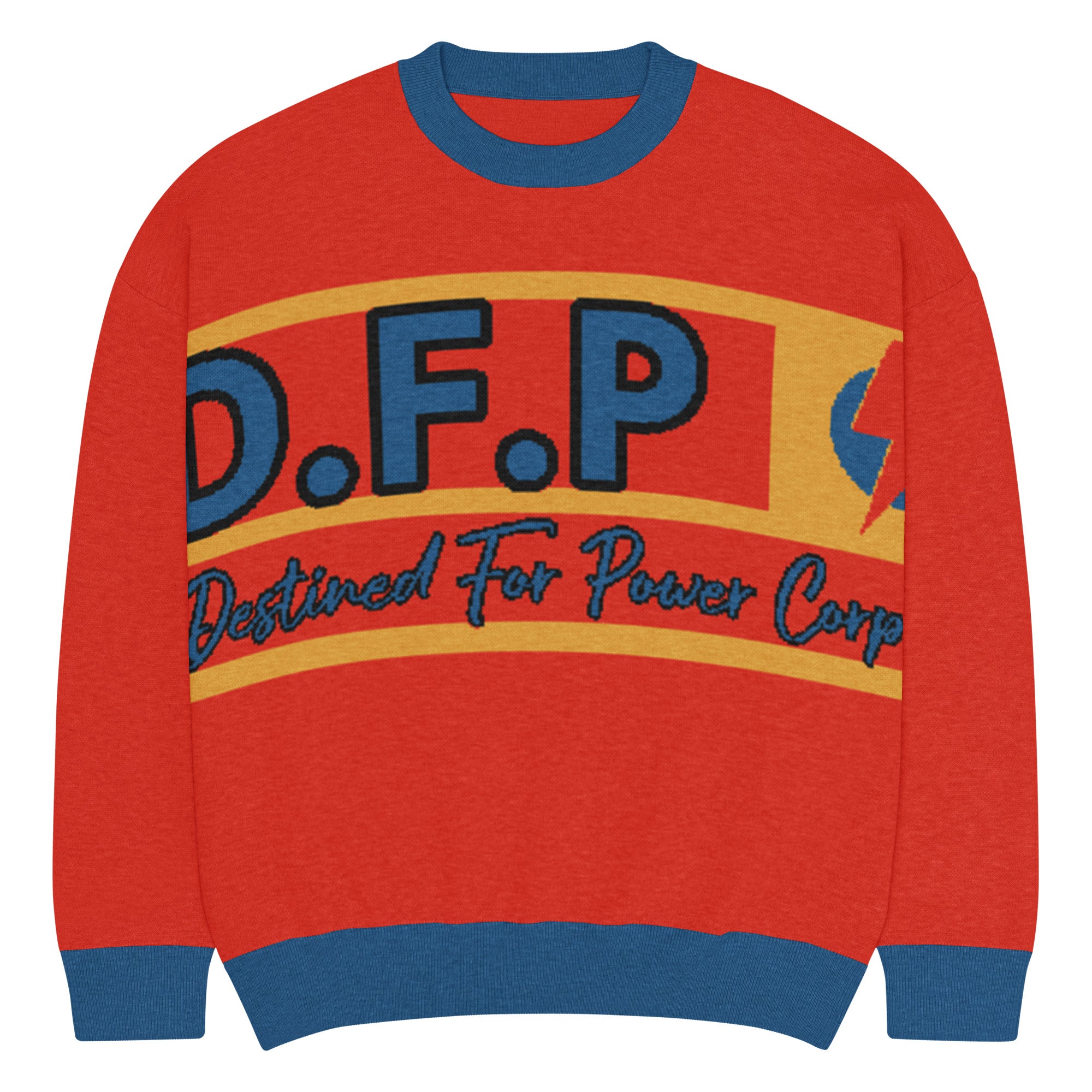 Relaxed fit knitted crew neck sweater
