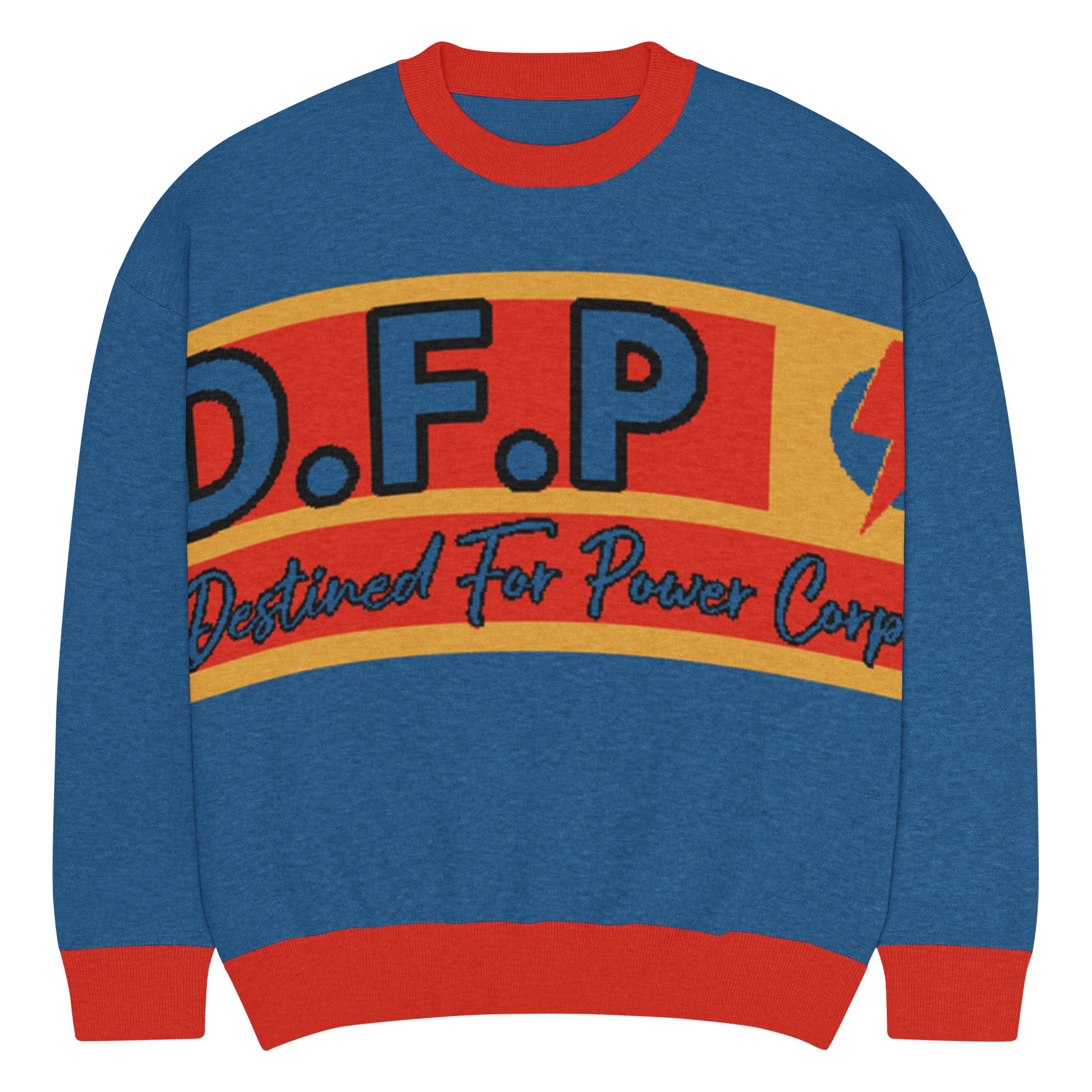 Relaxed fit knitted crew neck sweater