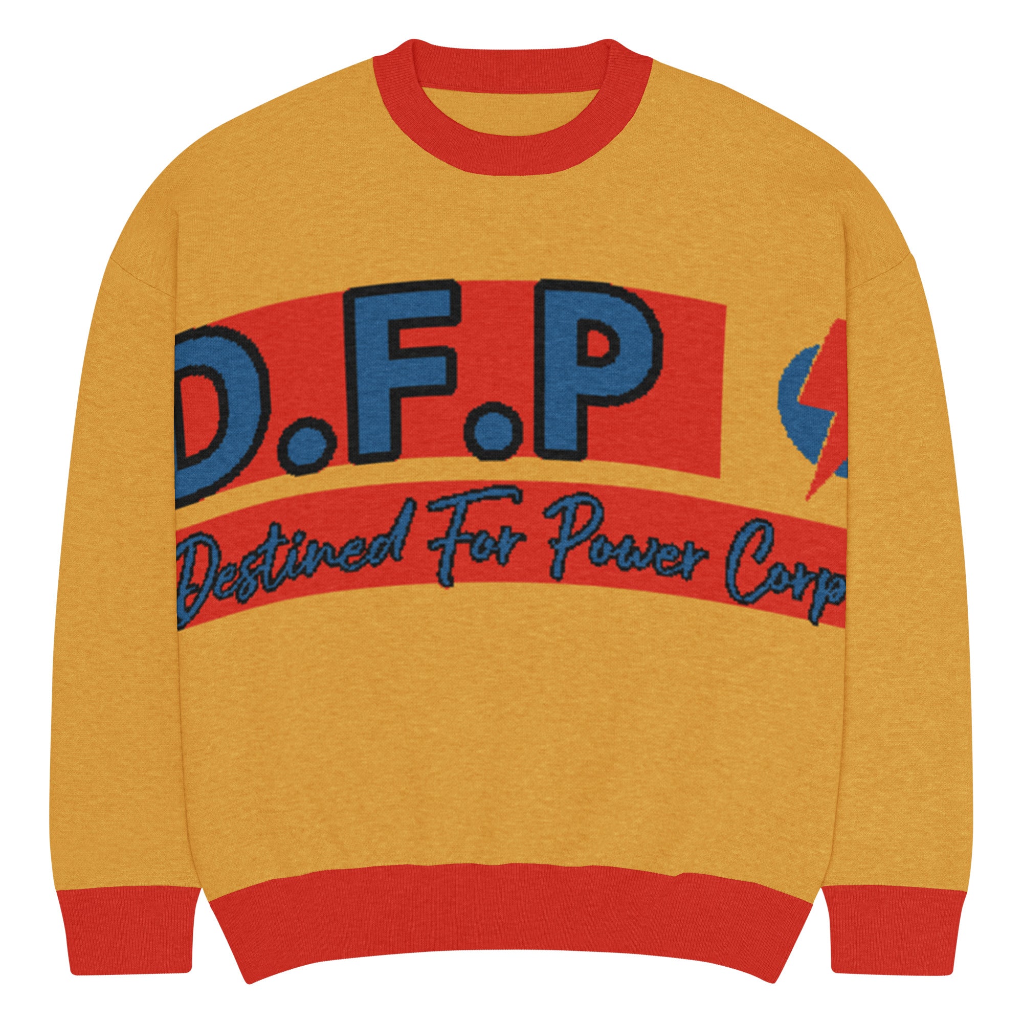 Relaxed fit knitted crew neck sweater