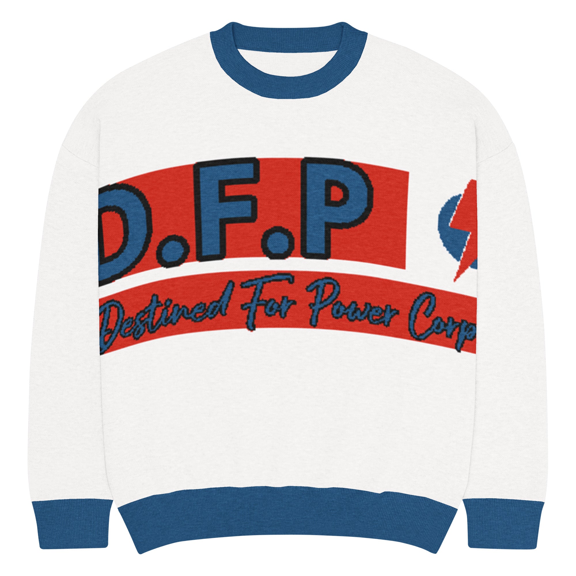 Relaxed fit knitted crew neck sweater